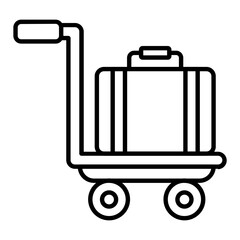 Luggage Trolley Outline Icon