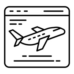 Flight Website Outline Icon