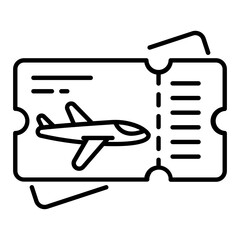 Airplane Ticket Outline Icon