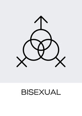 bisexual gender orientation symbol sexual icon - obrazy, fototapety, plakaty