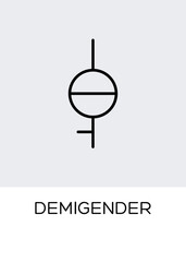 demigender gender orientation symbol sexual icon