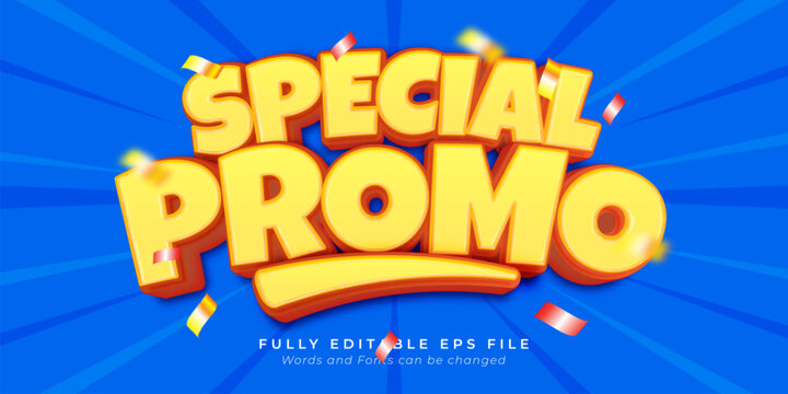 Special promo text editable three dimension text effect 3d style
