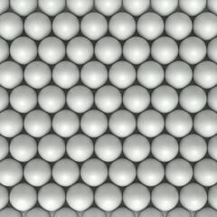 Many farm raw organic white chicken eggs background from local market