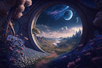 The Celestial Fields of Utopia: An Enchanting Journey to Fantasy Heaven Generative AI