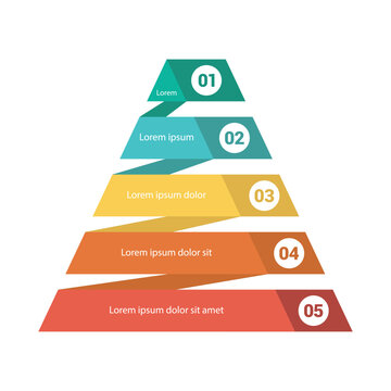 Pyramid Infographic, funnel pyramid business infographic with 4 charts. Template can be edited, recolored, editable. EPS Vector	