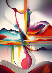 Wavy Abstract and Colorful vibrant background. AI Generative