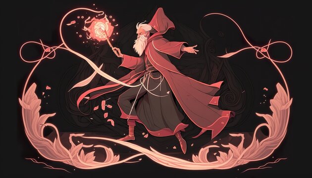 dark wizard . Creative illustration. (Ai Generate)