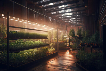 Revolutionizing Farming: A Render of Artificial Planting and Cultivation. Generative Ai