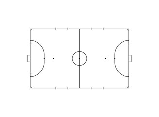 Futsal court or Indoor Soccer Field Layout for Illustration, Pictogram, Infographic, Background or for Graphic Design Element. Vector Illustration