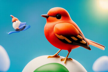 olpntng style, beautiful highly detailed photography of 1 bird, sharp focus, dramatic, dynamic, lighting, elegant, colorful, centered, harmony, beauty, Generative AI