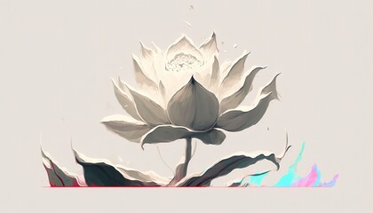 white lotus . Creative illustration. (Ai Generate)