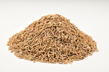 Cumin seeds isolated on white background