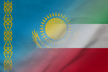 Kazakhstan and Kuwait official flag international contract KWT KAZ