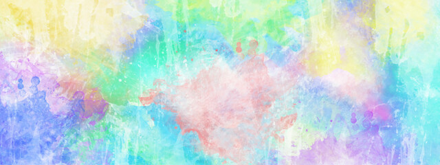 Abstract watercolor colorful background hand-drawn on paper. Multicolor watercolor background for textures.  Colorful watercolor stains on paper. Abstract colorful painting for texture	