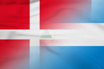 Fototapeta premium Denmark and Nicaragua government flag transborder relations NIC DNK