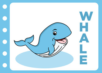 cute whale smile cartoon vector 