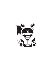 raccoon with wine 
