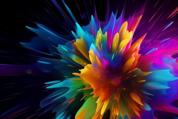 Obraz premium Color splash abstract fractal background illustration. Design visual element for banner header poster wallpaper or cover.