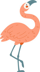 Flamingo Bird Standing on one leg