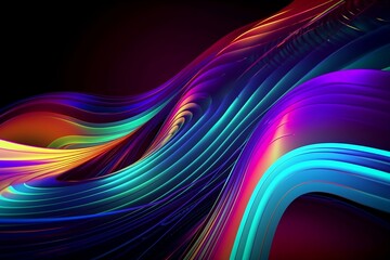 Photoshop illustration of abstract colorful wave background. For wallpaper art design visual element banner header poster or cover.
