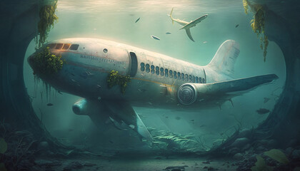 abandoned aircraft under the deep sea generative ai