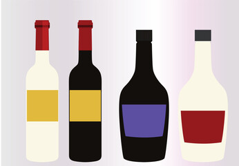 Wine bottle, liquor bottle vector