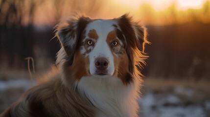 Fototapeta premium Australian shepherd dog outside