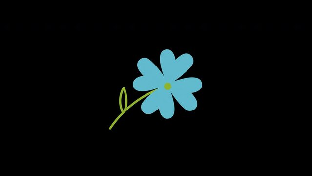 flower leaf flower loop Animation video transparent background with alpha channel.