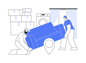 Furniture placing abstract concept vector illustration.