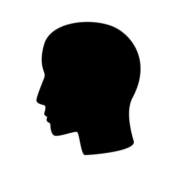 Human head profile silhouette. Clipart image isolated on white background