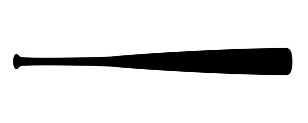 Baseball bat silhouette icon. Clipart image isolated on white background