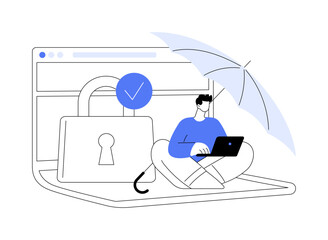 Cyber insurance abstract concept vector illustration.