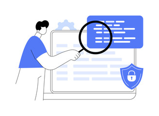 Computer forensics abstract concept vector illustration.