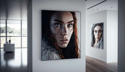 A painting / frame on the wall of a luxurious mansion - AI Generated