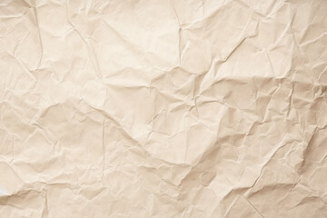 Fototapeta premium Design space beige crumpled paper textured background. Created with Generative AI Technology