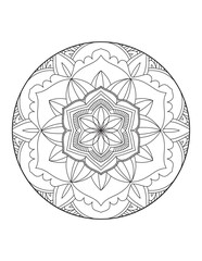Circular pattern in form of mandala for Henna, Mehndi, tattoo, decoration. Decorative ornament in ethnic oriental style. Coloring book page.Flower Mandala. Vintage decorative elements. Mandala. 