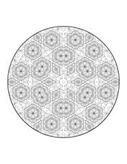 Circular pattern in form of mandala for Henna, Mehndi, tattoo, decoration. Decorative ornament in ethnic oriental style. Coloring book page.Flower Mandala. Vintage decorative elements. Mandala. 