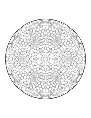 Circular pattern in form of mandala for Henna, Mehndi, tattoo, decoration. Decorative ornament in ethnic oriental style. Coloring book page.Flower Mandala. Vintage decorative elements. Mandala. 
