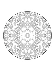 Circular pattern in form of mandala for Henna, Mehndi, tattoo, decoration. Decorative ornament in ethnic oriental style. Coloring book page.Flower Mandala. Vintage decorative elements. Mandala. 