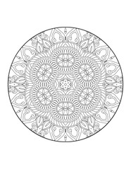 Circular pattern in form of mandala for Henna, Mehndi, tattoo, decoration. Decorative ornament in ethnic oriental style. Coloring book page.Flower Mandala. Vintage decorative elements. Mandala. 