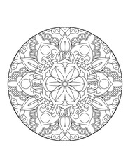 Circular pattern in form of mandala for Henna, Mehndi, tattoo, decoration. Decorative ornament in ethnic oriental style. Coloring book page.Flower Mandala. Vintage decorative elements. Mandala. 