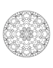 Circular pattern in form of mandala for Henna, Mehndi, tattoo, decoration. Decorative ornament in ethnic oriental style. Coloring book page.Flower Mandala. Vintage decorative elements. Mandala. 