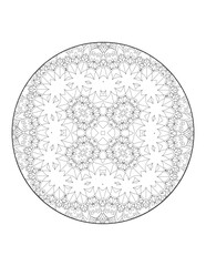 Circular pattern in form of mandala for Henna, Mehndi, tattoo, decoration. Decorative ornament in ethnic oriental style. Coloring book page.Flower Mandala. Vintage decorative elements. Mandala. 