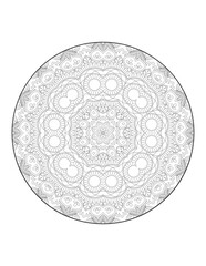 Circular pattern in form of mandala for Henna, Mehndi, tattoo, decoration. Decorative ornament in ethnic oriental style. Coloring book page.Flower Mandala. Vintage decorative elements. Mandala. 