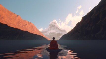 Mountain meditation serenity reflection outdoors