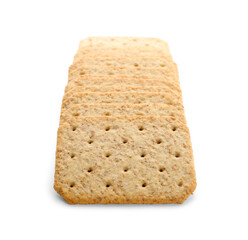 Tasty crackers isolated on white background