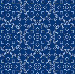 Beautiful pattern in blue color. 