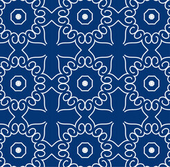 Beautiful tile pattern in blue color.