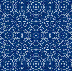 Beautiful pattern in blue color. 