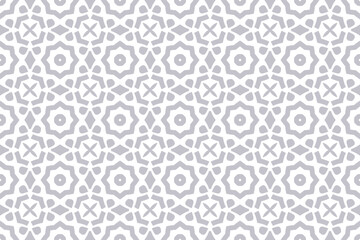 Seamless pattern in islamic style. Vector ornament use for ramadan wallpaper and background in gray color.
